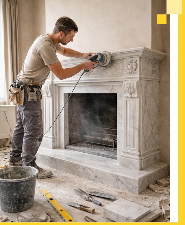 Изготовление и установка мраморных каминов в Азове под ключ