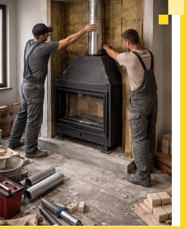 Изготовление и монтаж закрытых каминов в Азове под ключ