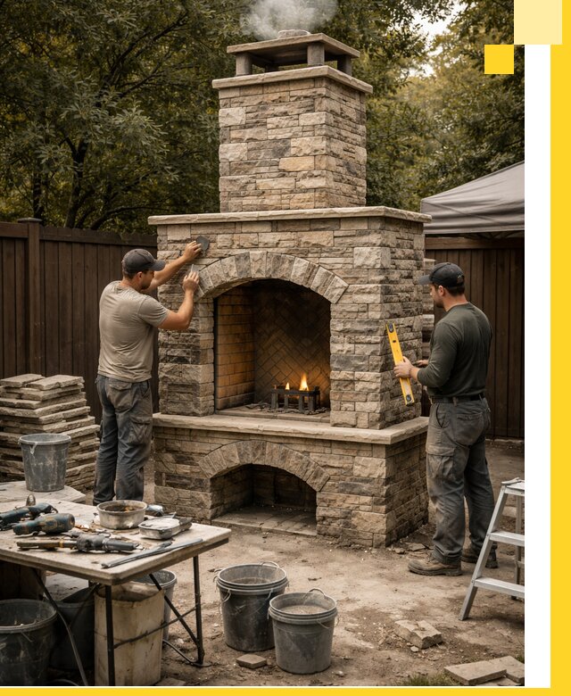 Проектирование и установка уличных каминов в Азове