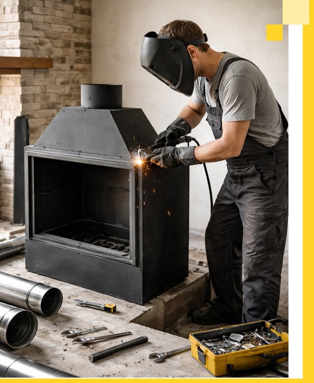 Продажа и установка металлических каминов в Азове под ключ