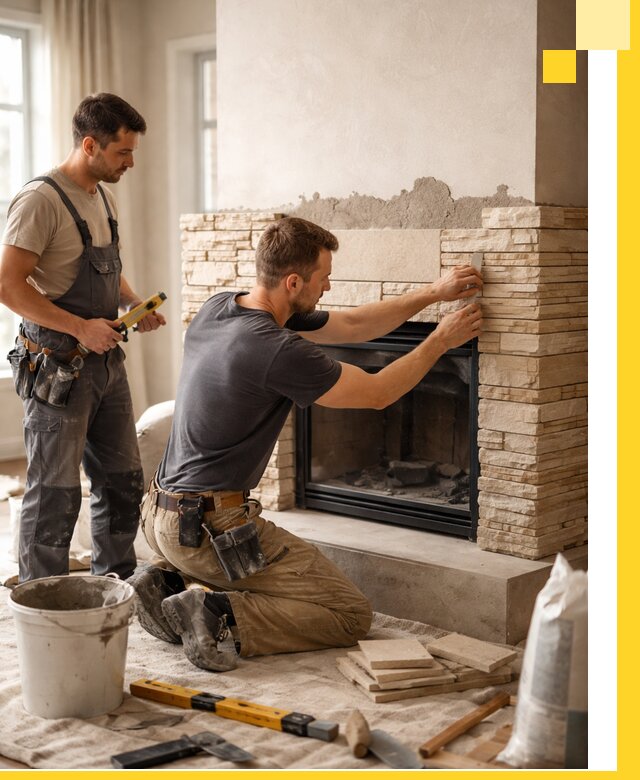 Установка и монтаж каминов для загородного дома в Азове