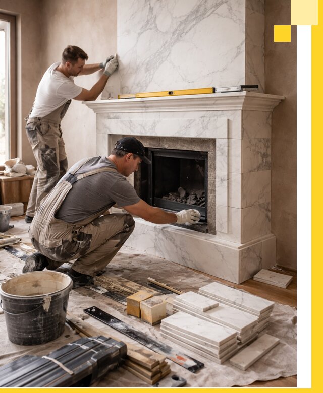 Отделка каминов в Азове качественные облицовочные работы