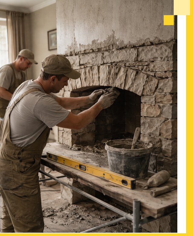 Изготовление каминов под ключ в Азове, монтаж и отделка