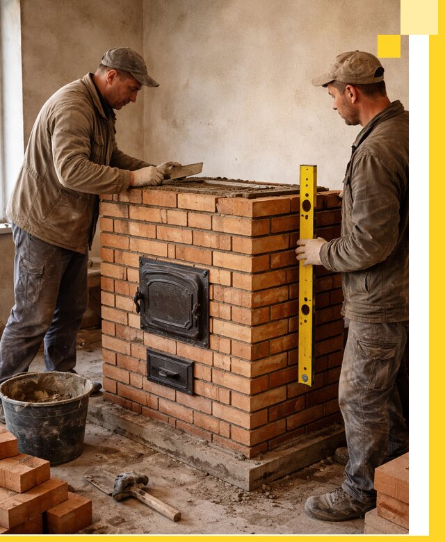 Отопительные печи под ключ в Азове, установка и сборка