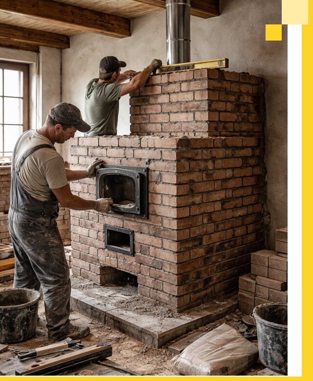 Печи для загородного дома под ключ в Азове — монтаж и сервис