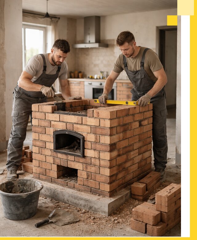 Установка и монтаж печей в частном доме в Азове под ключ