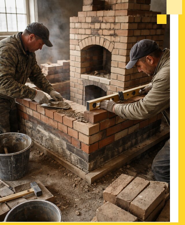 Изготовление и монтаж печей и каминов из кирпича в Азове