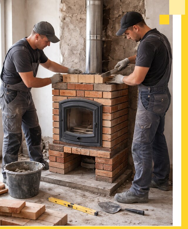 Монтаж печи камина под ключ в Азове с гарантией и пусконаладкой