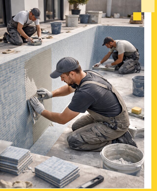 Облицовка бассейнов в Азове плитка мозаика гидроизоляция