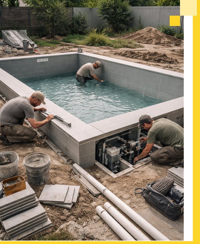 Строительство и монтаж бассейнов для дачи под ключ в Азове