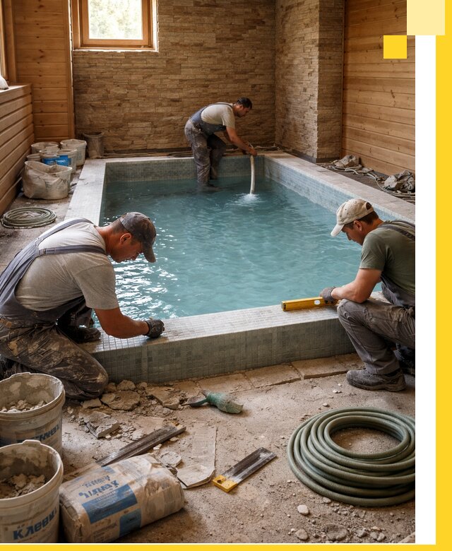 Проектирование и строительство бассейнов для бани в Азове