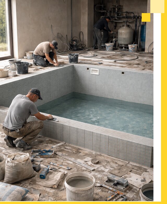 Строительство и монтаж бассейнов в помещении в Азове