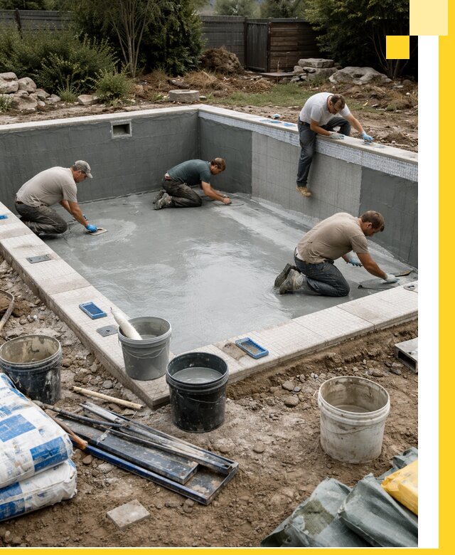 Изготовление и монтаж чаши бассейна под ключ в Азове