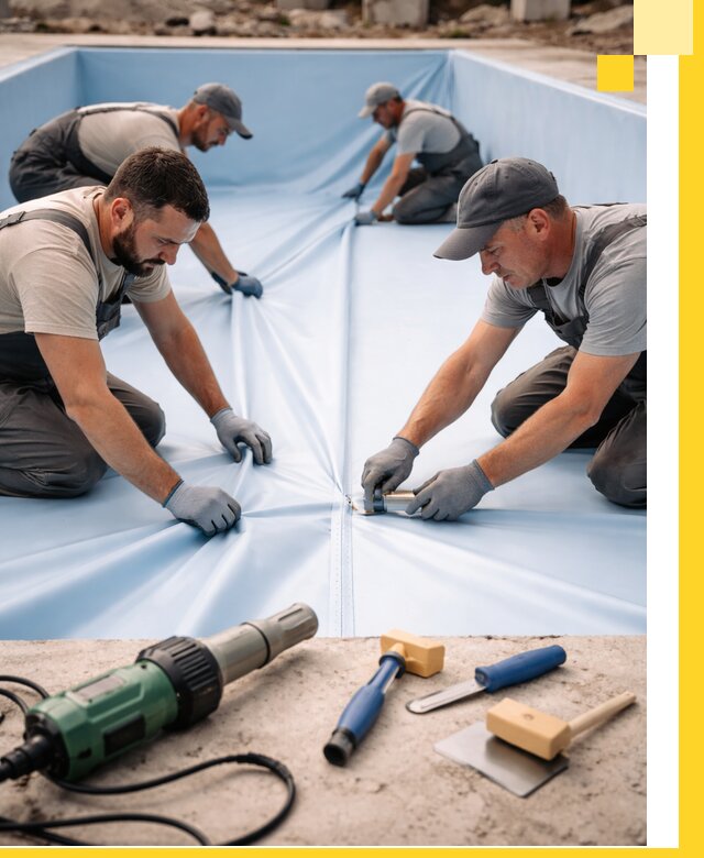 ПВХ пленка для бассейнов с монтажом и гарантией в Азове