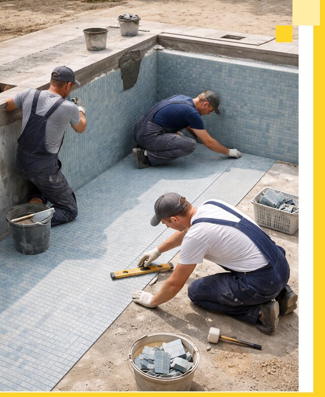 Укладка и установка плитки для бассейнов под ключ в Азове