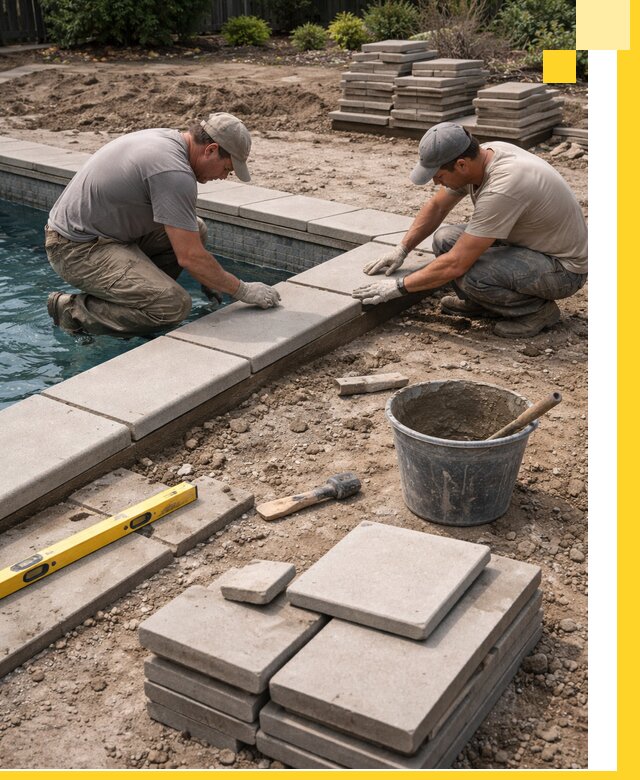 Установка и изготовление копингового камня для бассейнов в Азове