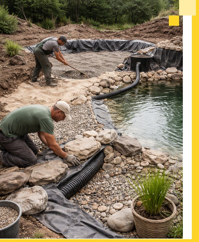 Строительство природных бассейнов и озер в Азове под ключ