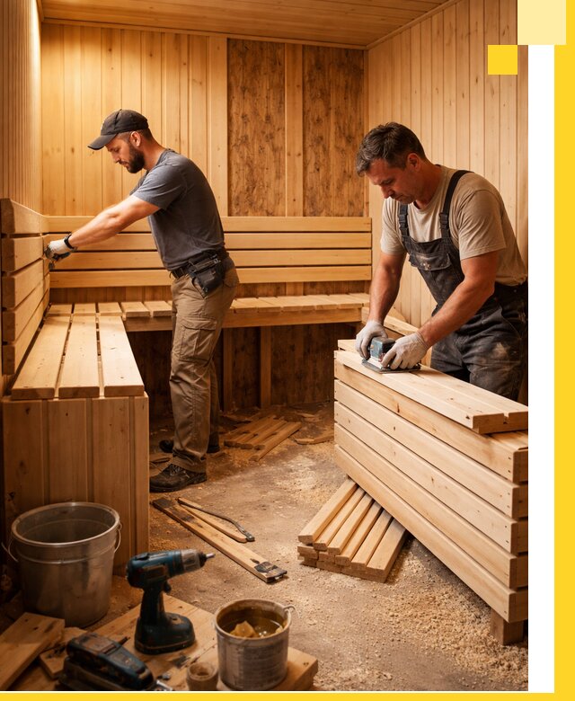 Профессиональный комплексный ремонт саун под ключ в Азове