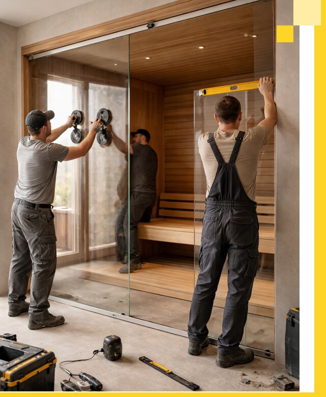 Производство и монтаж стеклянных саун под ключ в Азове