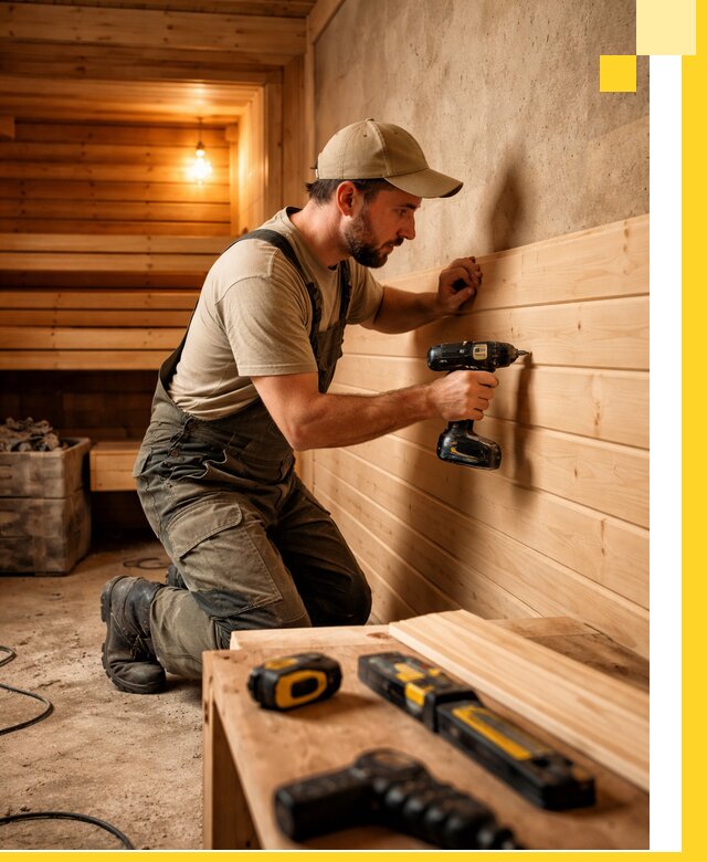 Профессиональная внутренняя отделка бани в Азове под ключ