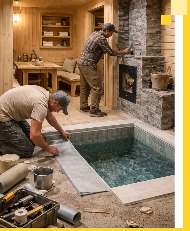 Строительство бань с комнатой отдыха под ключ в Азове