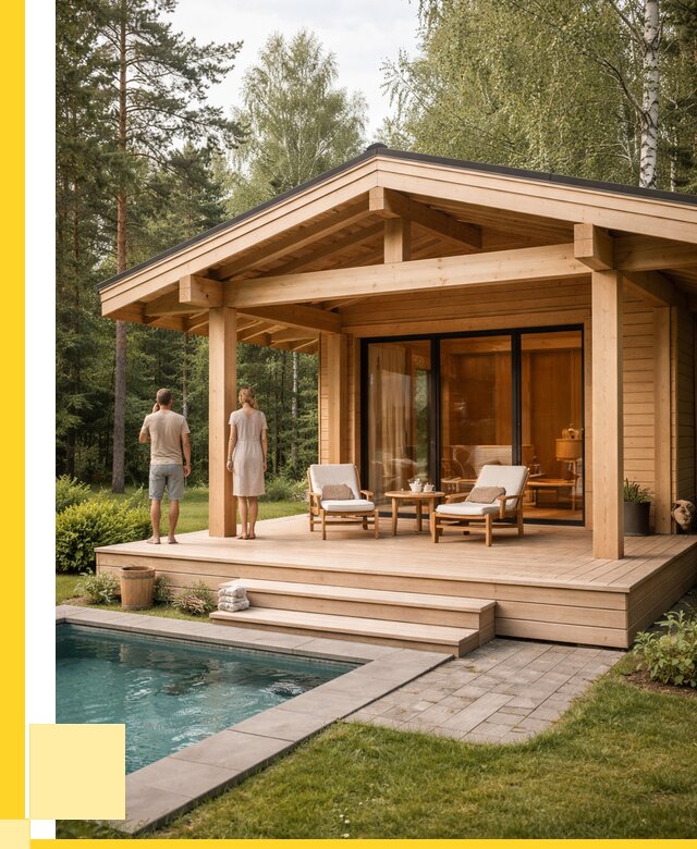 Бани с террасой под ключ в Азове от 616140 р. | ЭриданАзв