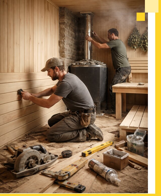 Полное строительство и оснащение парных под ключ в Азове