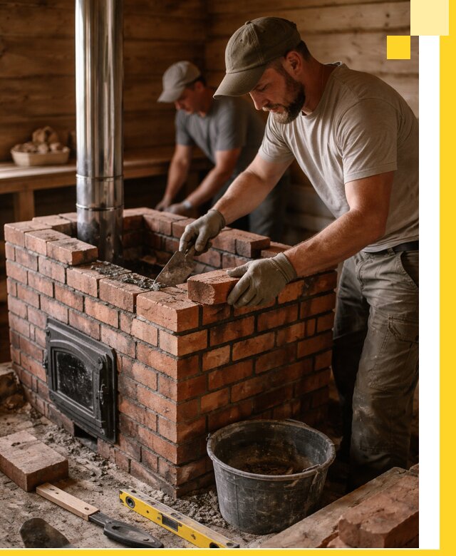 Кирпичные печи для бани под ключ в Азове, проект и монтаж