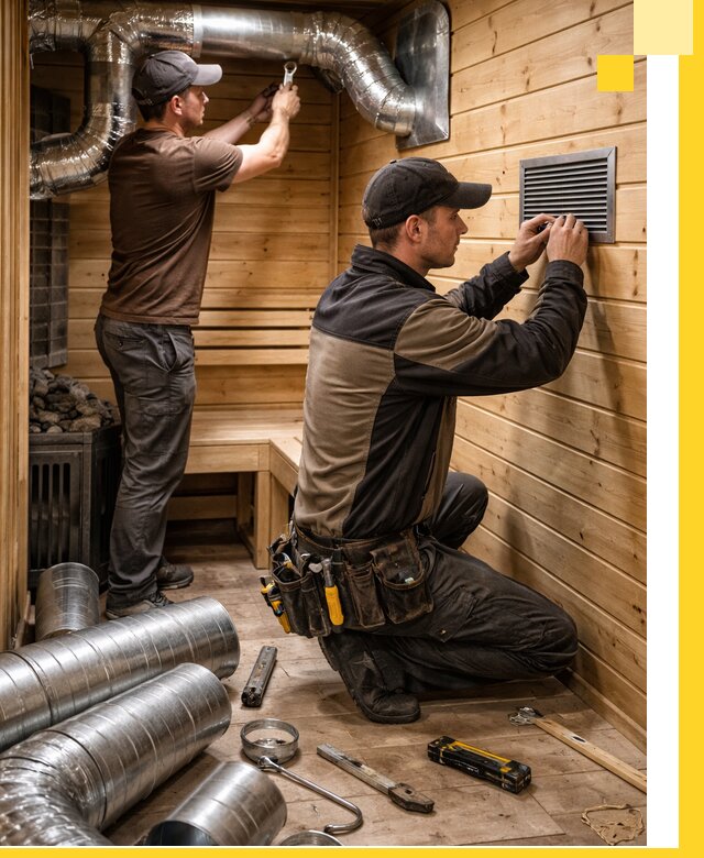 Проектирование и монтаж вентиляции бани в Азове под ключ