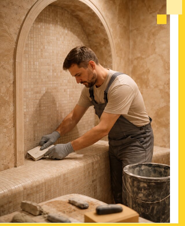 Профессиональная отделка хамамов с мозаикой под ключ в Азове