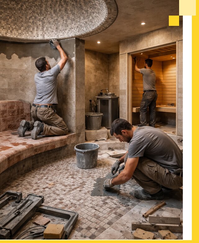 Проект и строительство хамама бани и сауны под ключ в Азове